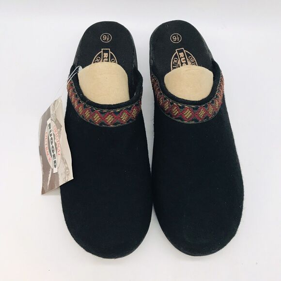 Original Rugged Outback Felt Clogs Women's 9.5 Black Accent Trim Cushioned Mules - Picture 5 of 12